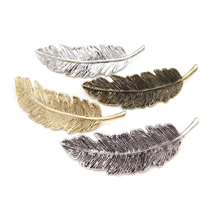 Pince à cheveux en plumes en métal
