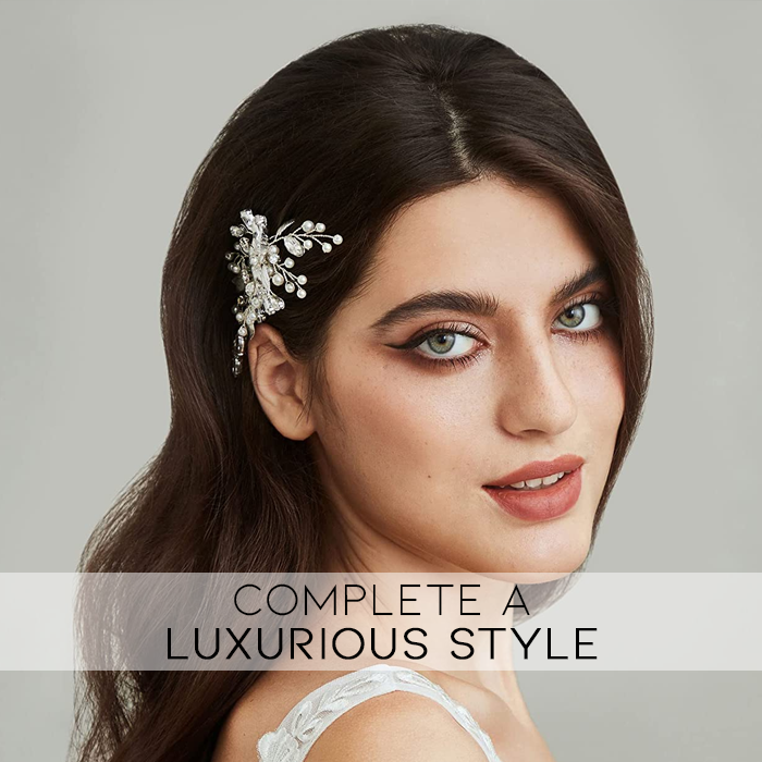 Peigne à cheveux de mariée en perles simple et élégant