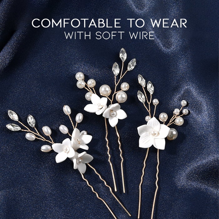 Peigne à cheveux de mariée floral simple et élégant