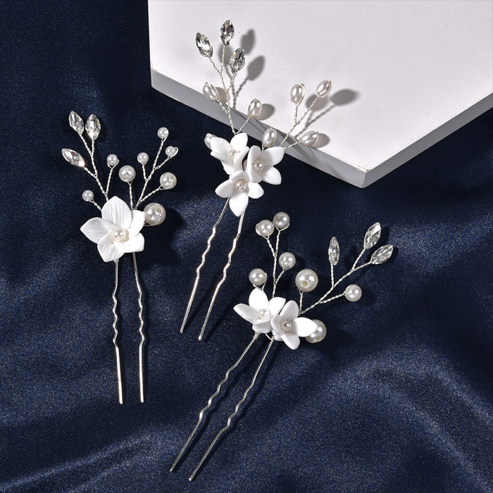 Peigne à cheveux de mariée floral simple et élégant