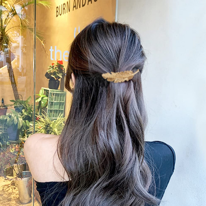Pince à cheveux en plumes en métal 