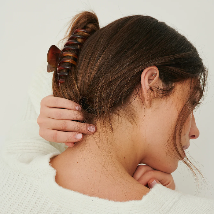 Grande pince à griffes pour cheveux épais (Collection Transparente) 