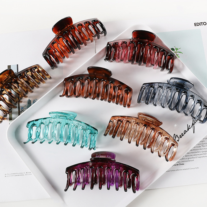 Grande pince à griffes pour cheveux épais (Collection Transparente) 