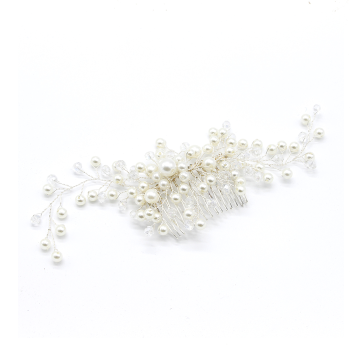 Peigne à cheveux de mariée en perles simple et élégant 