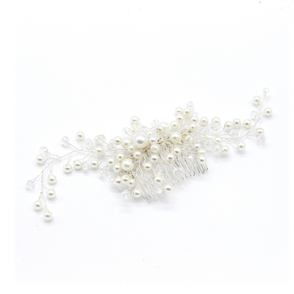 Peigne à cheveux de mariée en perles simple et élégant 