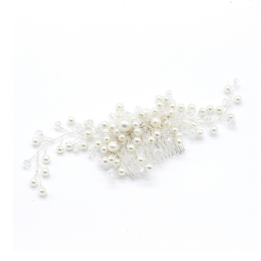 Peigne à cheveux de mariée en perles simple et élégant 
