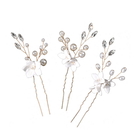 Peigne à cheveux de mariée floral simple et élégant 