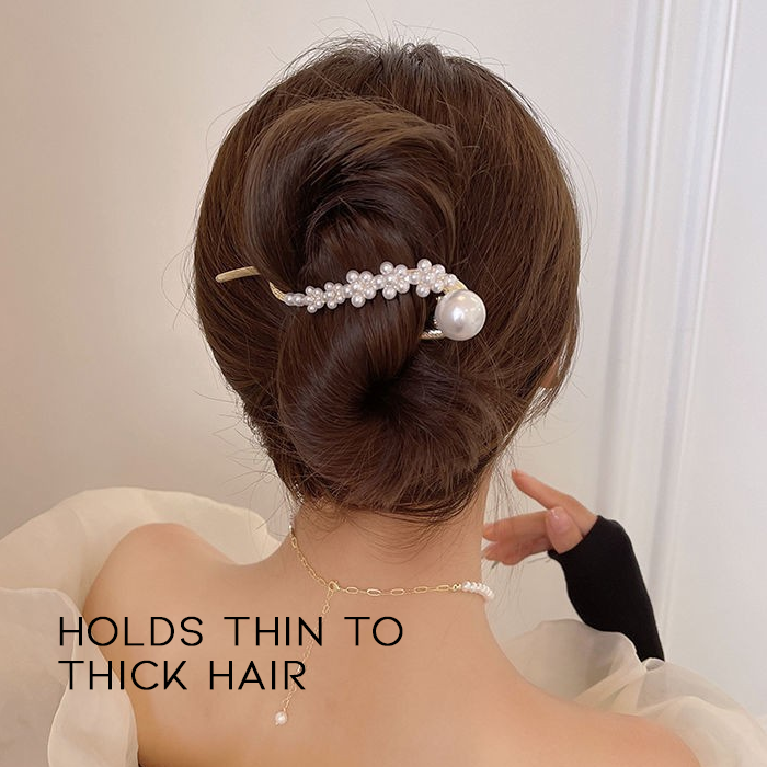 Pince à cheveux en perles à une ligne 