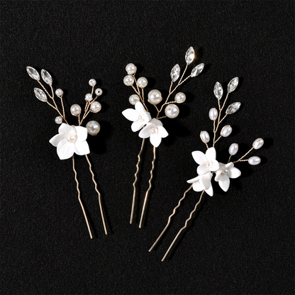 Peigne à cheveux de mariée floral simple et élégant 