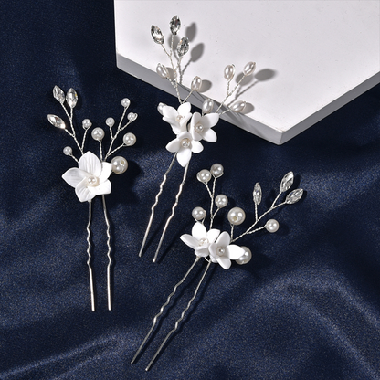 Peigne à cheveux de mariée floral simple et élégant 