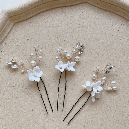 Peigne à cheveux de mariée floral simple et élégant 