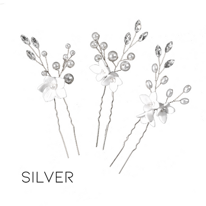 Peigne à cheveux de mariée floral simple et élégant 