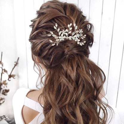 Peigne à cheveux de mariée floral simple et élégant 